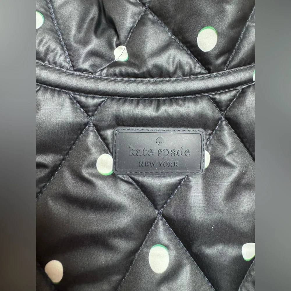 Kate Spade New York Reversible Quilted Polka Dot Sleeveless Vest - Black